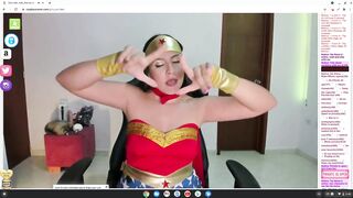 super horny wonder woman cosplay wants to fuck on cam