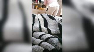 Step Mom in Leggings Stuck into Shelf get Fucked by Step Son