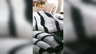 Step Mom in Leggings Stuck into Shelf get Fucked by Step Son