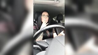 The incredible Charley Atwell smoking sexy while driving