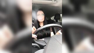 The incredible Charley Atwell smoking sexy while driving