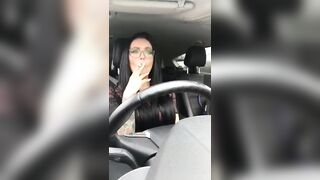 The incredible Charley Atwell smoking sexy while driving