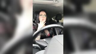 The incredible Charley Atwell smoking sexy while driving