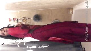 Pakistani girl in shalwar kameez bathing