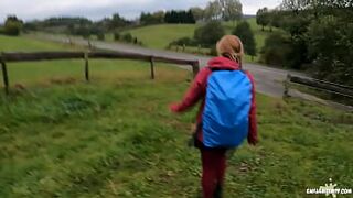 Blowjob and Facial of cute teen in a barn - More at www.enfjandinfp.com