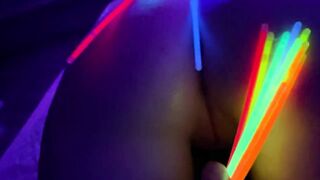 PARTY HOLE Girl - Glow Stick in Wet Pussy - PART 2