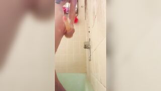 All Soapy in the Shower Pleasure myself with a Dildo in the Ass