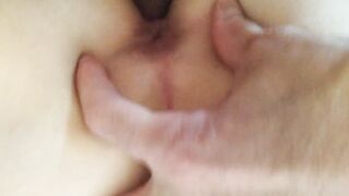 Gently Fucking Pussy with Finger in Ass