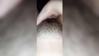 CHECK OUT MY SUPER WET TIGHT HAIRY PUSSY WHILE I FINGER IT CLOSE UP