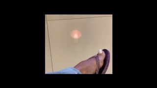 Goddess Kiffa - Sexy Exibicionism Dangling with Purple Havaianas Flip Flops in the Waiting Room