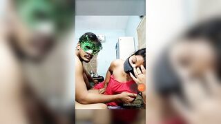 Desi husband licking  his wife's armpit