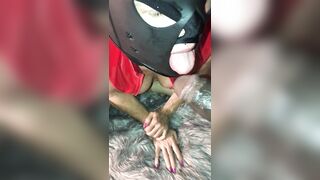 Red Latex Onesie Anal Temptress