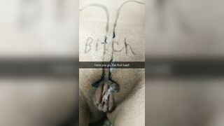 Here you go! First cheating cumload on that wife pussy! Snap