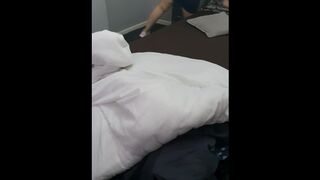 Step Mom got STUCKED and FUCKED while Cleaning Step Son Room