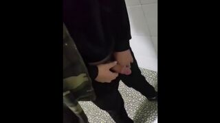 Soft Hard Straight Boy with Big Dick Spy Cum in Toilet