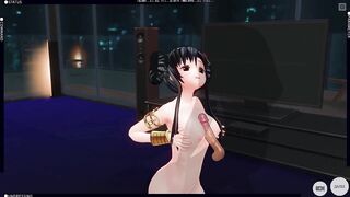 3D HENTAI Chinese Girl Rubs her Breasts on your Cock