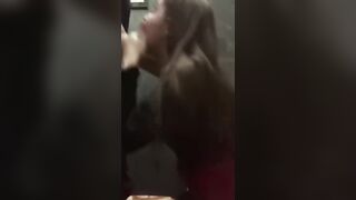 Hot Babe ​m​et​ at ​Me​tFuc​k Co​m Give Blowjob in Public Toilet