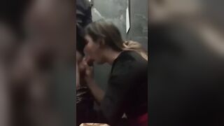 Hot Babe ​m​et​ at ​Me​tFuc​k Co​m Give Blowjob in Public Toilet