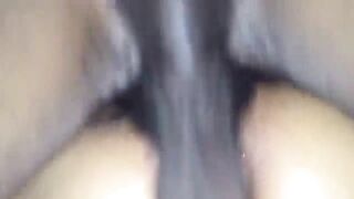 Mixed Japanese and Chinese Babe Loudly taking my Big Black Cock in her Slippery Wet Pussy