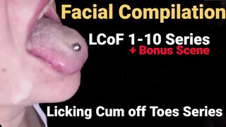 PREVIEW Facial Compilation while Sucking Toes, Cum on Face + Feet, LCoF1-10 Cumpilation Feetcouple69