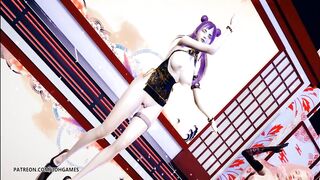 [MMD]極楽浄土 GokurakuJodo Naked Dance Ahri Kaisa Seraphine Hot Erotic Dance