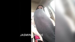 Horny Asian Slut Masturbates in Church Parking Lot