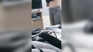 Step Mom Pulled off Ripped Jeans Fucking Step Son while Watching Porn XXX