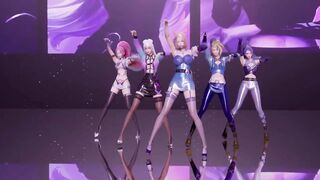 [MMD] K/DA - the Baddest 5 Girls Strip Ver. Ahri Akali Evelynn Kaisa Seraphine 3D Erotic Dance