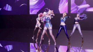 [MMD] K/DA - the Baddest 5 Girls Strip Ver. Ahri Akali Evelynn Kaisa Seraphine 3D Erotic Dance