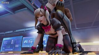 D.Va x Mercy x Pharah - Overwatch Threesome