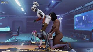 D.Va x Mercy x Pharah - Overwatch Threesome