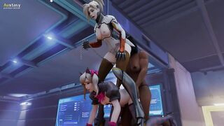 D.Va x Mercy x Pharah - Overwatch Threesome