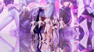 [MMD] Everglow - Dun Dun Nude Vers. Ahri Akali Evelynn Kaisa Seraphine 3D Erotic Dance