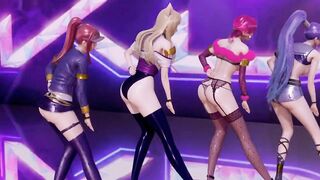 R18 MMD Stellar - Marionette Strip Dance Ahri Akali Evelynn Kaisa 3D Erotic Dance