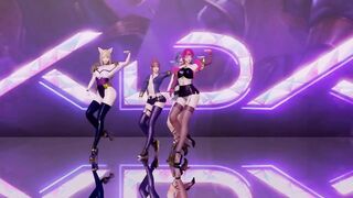 R18 MMD Stellar - Marionette Strip Dance Ahri Akali Evelynn Kaisa 3D Erotic Dance