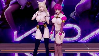 [MMD] BLACKPINK - Kil this Love Strip Vers. Ahri Akali Evelynn Kaisa 3D Erotic Dance