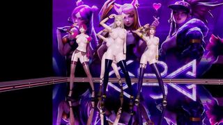 [MMD] BLACKPINK - Kil this Love Strip Vers. Ahri Akali Evelynn Kaisa 3D Erotic Dance