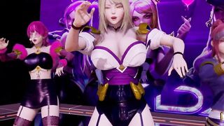 [MMD] BLACKPINK - Kil this Love Strip Vers. Ahri Akali Evelynn Kaisa 3D Erotic Dance