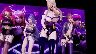 [MMD] BLACKPINK - Kil this Love Strip Vers. Ahri Akali Evelynn Kaisa 3D Erotic Dance