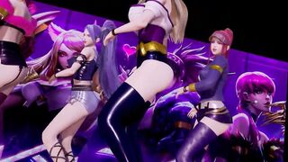 [MMD] BLACKPINK - Kil this Love Strip Vers. Ahri Akali Evelynn Kaisa 3D Erotic Dance