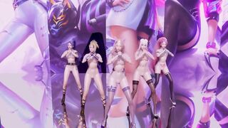 [MMD] Everglow - Dun Dun Strip Vers. Ahri Akali Evelynn Kaisa Seraphine 3D Erotic Dance