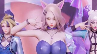 [MMD] Everglow - Dun Dun Strip Vers. Ahri Akali Evelynn Kaisa Seraphine 3D Erotic Dance