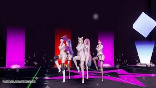 [MMD] CHUNG HA - Snapping Nude Vers. Ahri Akali Kaisa Evelynn Seraphine KDA 3D Erotic Dance