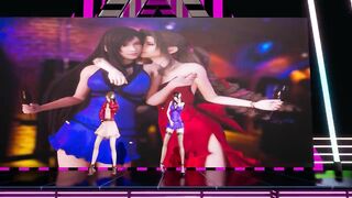 [MMD] T-ara - NumberNine StripVers. Tifa Purple Aerith FF7 Remake Uncensored 3D Erotic Dance