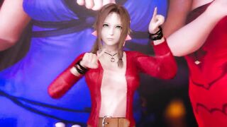 [MMD] T-ara - NumberNine StripVers. Tifa Purple Aerith FF7 Remake Uncensored 3D Erotic Dance