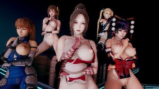 MMD PSY - GENTLEMAN Naked Dance DOA Marie Rose Mai Shiranui Nyotengu Kasumi Honoka Misaki