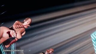 MMD PSY - GENTLEMAN Naked Dance DOA Marie Rose Mai Shiranui Nyotengu Kasumi Honoka Misaki