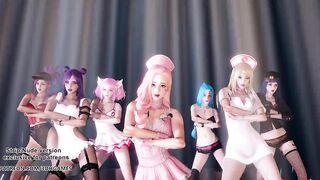 [MMD] Brown Eyed Girls - Abracadabra Ahri Kaisa Seraphine Akali Lux Jinx Hot Kpop Dance 4K 60FPS