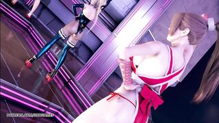 [MMD] PinkCat Striptease Nyotengu Ayane Kasumi Marie Rose Honoka Mai Shiranui DOA Erotic Dance