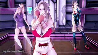 [MMD] PinkCat Striptease Nyotengu Ayane Kasumi Marie Rose Honoka Mai Shiranui DOA Erotic Dance